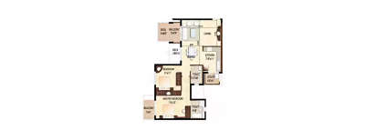 Purva High Crest, 2 BHK-1160 Sq.ft