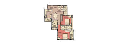 Purva Mayfair, 2 BHK-1243 Sq.ft