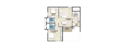 Purva Skywood, 2 BHK-1390 Sq.ft