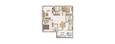 Purva Smiling Willows, 3 BHK-3009 Sq.ft