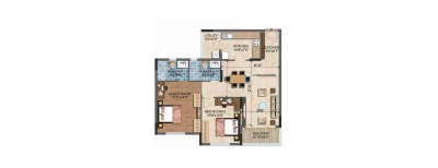 Purva Westend, 2 BHK-776 Sq.ft