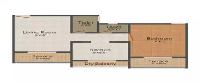 Arihant Anmol Badlapur - Floor plan 1 BHK 316 Sq.ft