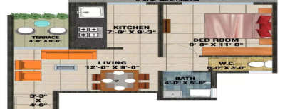 Arihant 3 Anaika, 1 BHK-330 Sq.ft