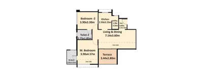 Nyati Esteban I, 2 BHK-1017 Sq.ft