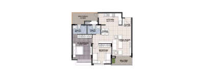 Ajmera Annex, 2 BHK-780 Sq.ft