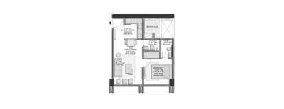 Transcon Tinseltown, 1 BHK-397 Sq.ft