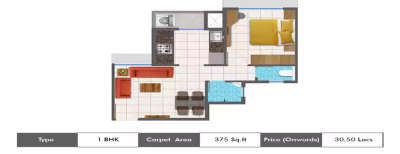 Arihant Aaradhya, 1 BHK-375 Sq.ft