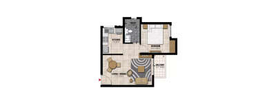 Prestige Willow Tree, 1 BHK-433 Sq.ft