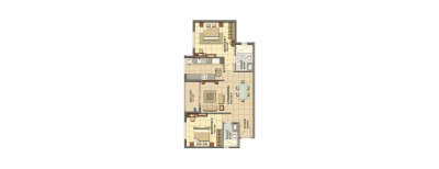 Prestige Lakeside Habitat, 2 BHK-845 Sq.ft