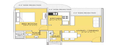 Ruparel Sky Greens, 1 BHK-423 Sq.ft