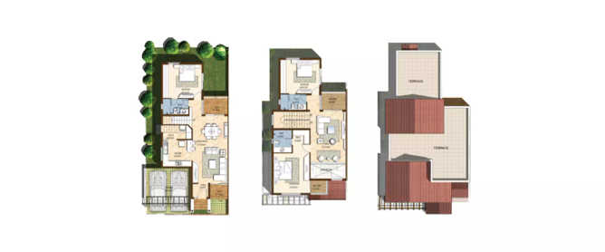 Prestige Augusta Golf Villa Yerappanahalli - Floor plan 3 BHK 2400 Sq.ft