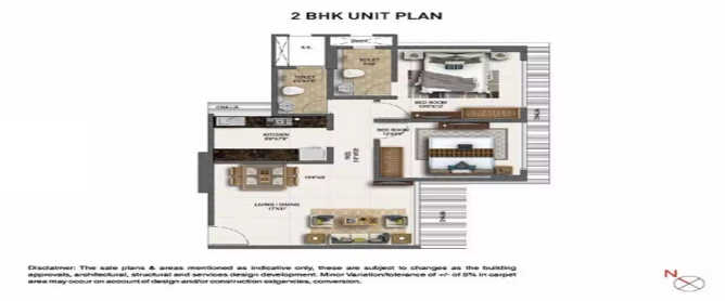 Ruparel Zion Sion - Floor plan 2 BHK 751 Sq.ft