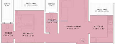 Ruparel Orion, 1 BHK-476 Sq.ft