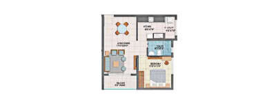 Prestige Fontaine Bleau, 1 BHK-540 Sq.ft