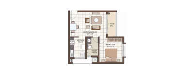 Prestige Kew Gardens, 1 BHK-415 Sq.ft