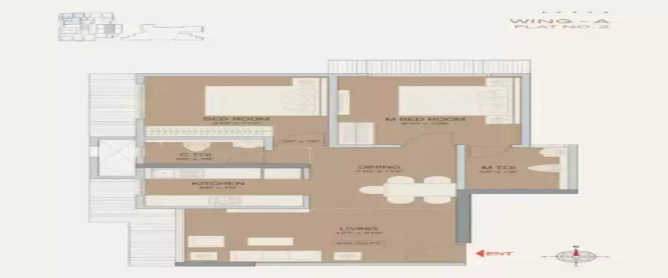 Maximum Mumbai Sion Wadala Sion - Floor plan 2 BHK 610 Sq.ft