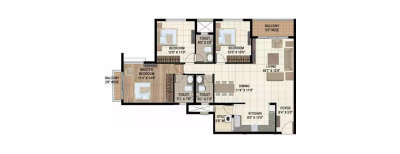 Ajmera Arista, 3 BHK-1984 Sq.ft