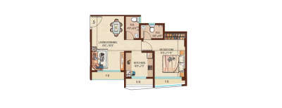 Ajmera Florenza, 1 BHK-666 Sq.ft