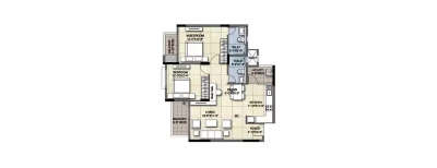 Ajmera Green Acres, 2 BHK-1096 Sq.ft