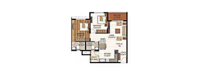 Ajmera Stone Park, 2 BHK-1075 Sq.ft