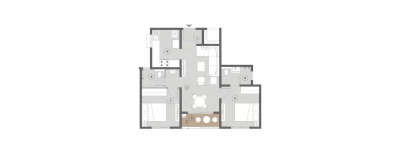 Puravankara Lake Vista, 2 BHK-908 Sq.ft