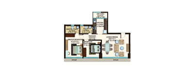 Kanakia Miami, 2 BHK-816 Sq.ft