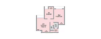 Haware Platinum Tower, 1 BHK-425 Sq.ft
