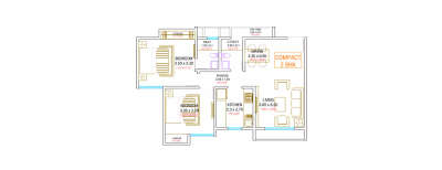 Lakhani Empire Towers, 2 BHK-697 Sq.ft