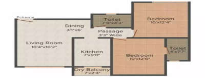 Ruparel Shivaji Park, 2 BHK-620 Sq.ft