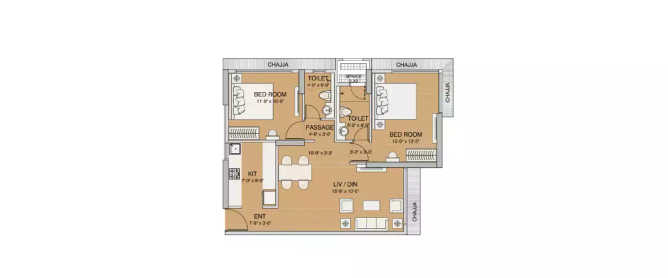 Ruparel Ghatkopar Ghatkopar - Floor plan 2 BHK 600 Sq.ft