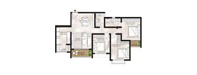 Prestige Meridian Park, 3 BHK-943 Sq.ft