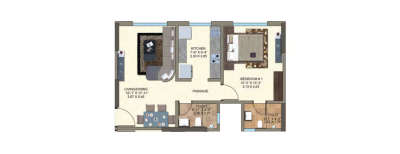 Kanakia Zen World, 1 BHK-456 Sq.ft