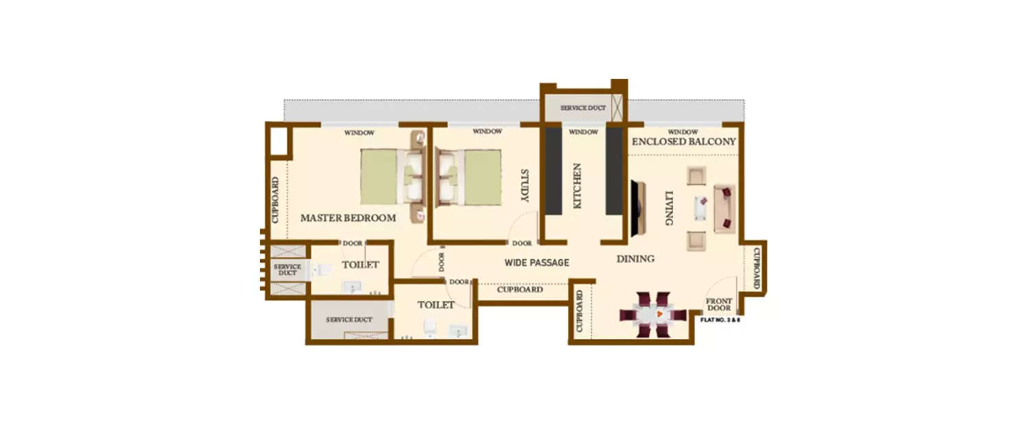 Floor plan for 2 BHK