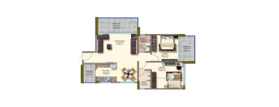 Kanakia Cyprus, 2 BHK-875 Sq.ft