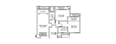 Indiabulls Greens, 2 BHK-824 Sq.ft