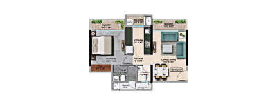 Larkins One Panch Pakhadi, 1 BHK-490 Sq.ft