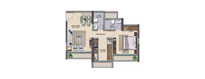Metropolis Aquaris, 1 BHK-384 Sq.ft