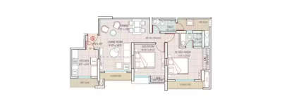 Metropolis Rivera, 2 BHK-624 Sq.ft