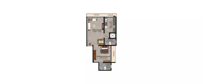 Safal Sai Chembur - Floor plan 1 BHK 456 Sq.ft