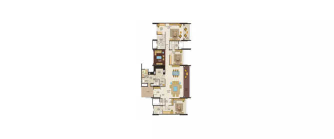 Peninsula Heights JP Nagar - Floor plan 3 BHK 2344 Sq.ft
