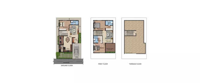 Peninsula Park Elite Sarjapura - Floor plan 3 BHK 1580 Sq.ft