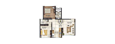 Elanza, 2 BHK-805 Sq.ft
