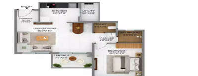 Shapoorji Palm Springs, 1 BHK-401 Sq.ft
