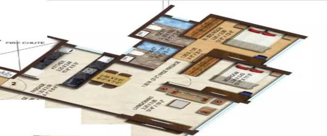 Acme Boulevard Jogeshwari - Floor plan 2 BHK 731 Sq.ft