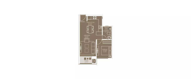 Hiranandani Queensgate Akshaya Nagar - Floor plan 1 BHK 402 Sq.ft
