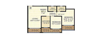Neminath Heights, 2 BHK-602 Sq.ft