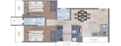Ahuja Pali Hill, 2 BHK-896 Sq.ft