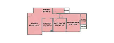 Nahar Cayenne, 2 BHK-780 Sq.ft