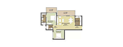 Nahar Tulipia And Tilia Apartment, 2 BHK-980 Sq.ft