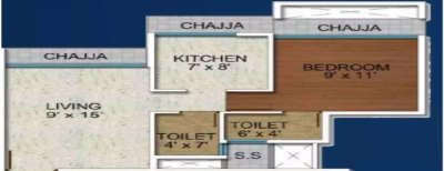 Sai Proviso Sapphire, 1 BHK-475 Sq.ft